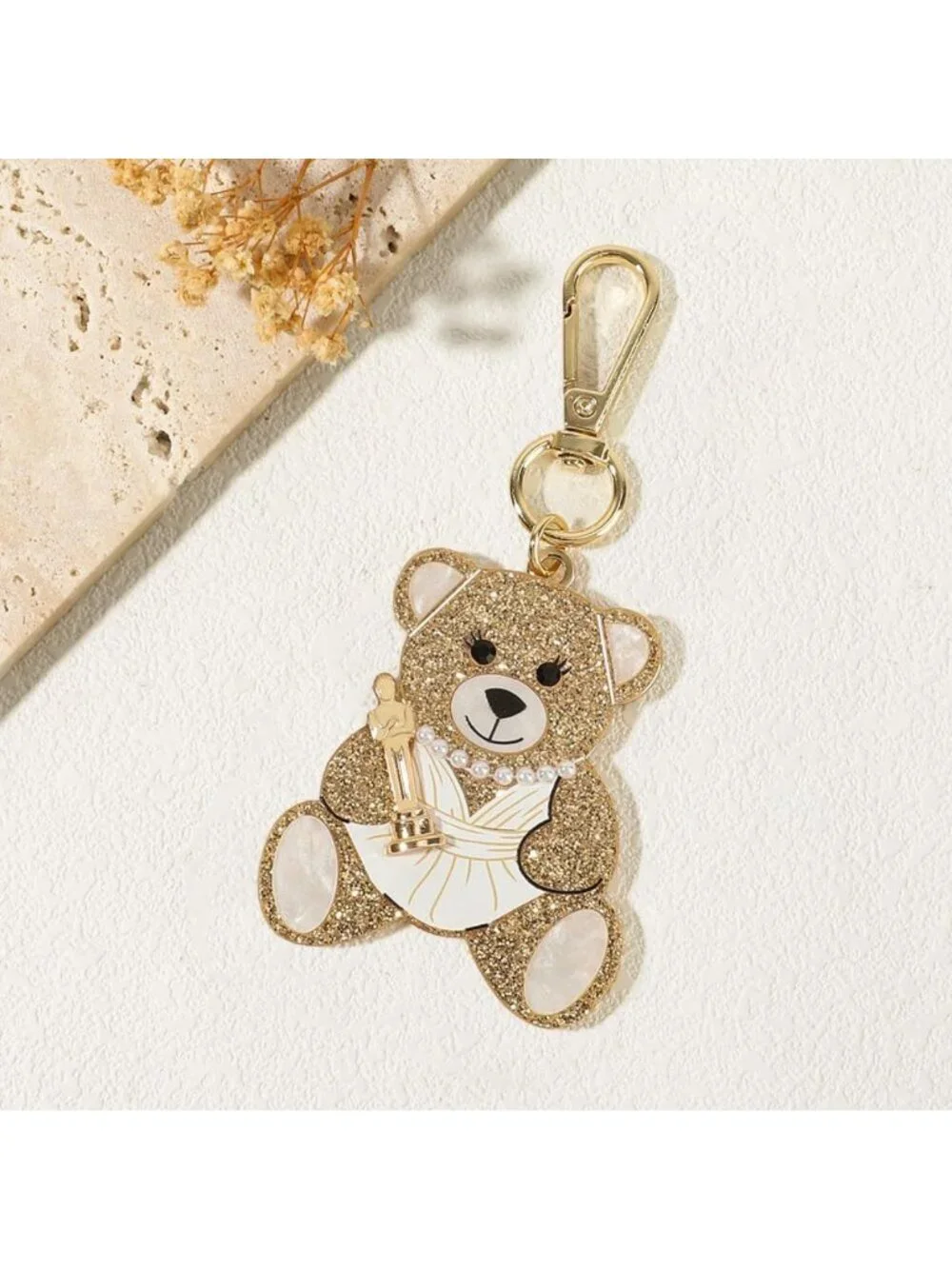 Cute Bear Keychain Bag Charm | Patriotic 4th of July Purse Accessory for Women